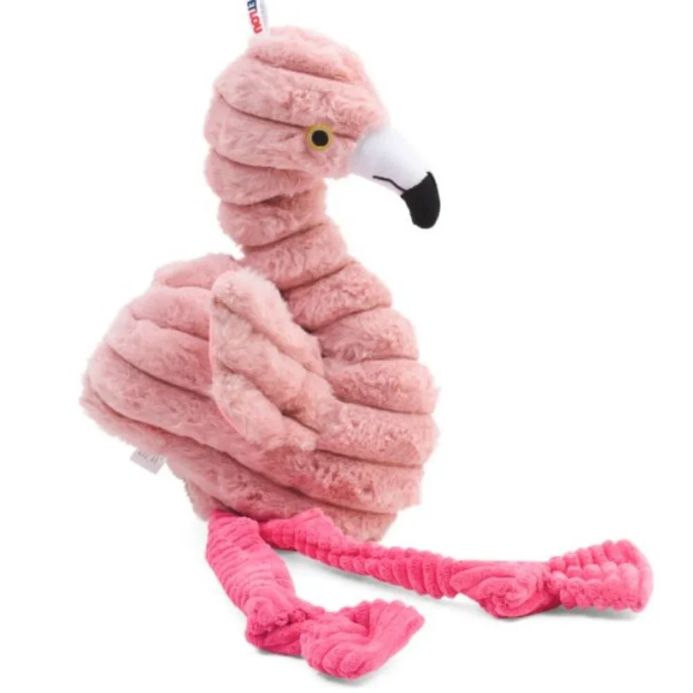 NWT PetLou Zoo Friends Flamingo Pet Squeak Toy, 26-inches Height, Pink, Plush